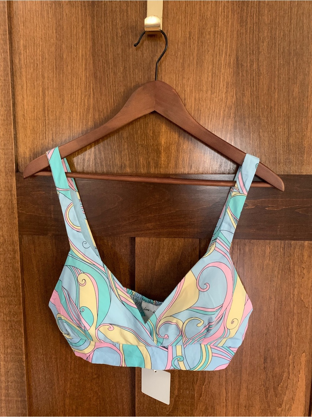 Pastel Swirl Bralette Top in Mint, Pink & Yellow